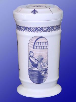 Picture of Jar with etching design 500 g blue